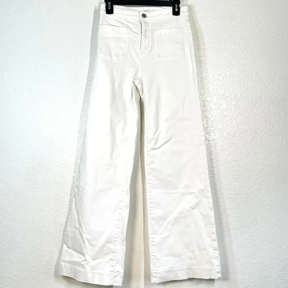 4 NWT Pants Trouser White LC Lauren Conrad Super High-Rise Wide-Leg 31